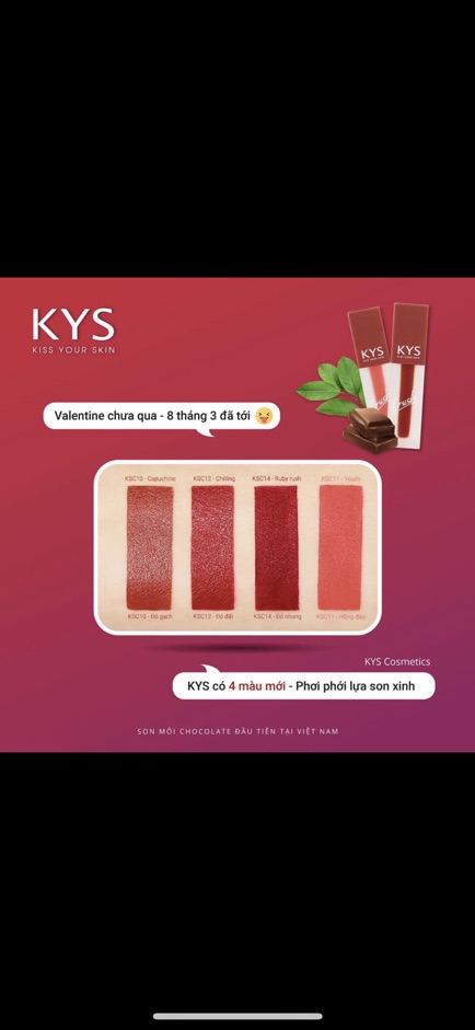 Mua 2 được SALE Son kem lì chocolate khử chì Crush KYS 3.5g | BigBuy360 - bigbuy360.vn
