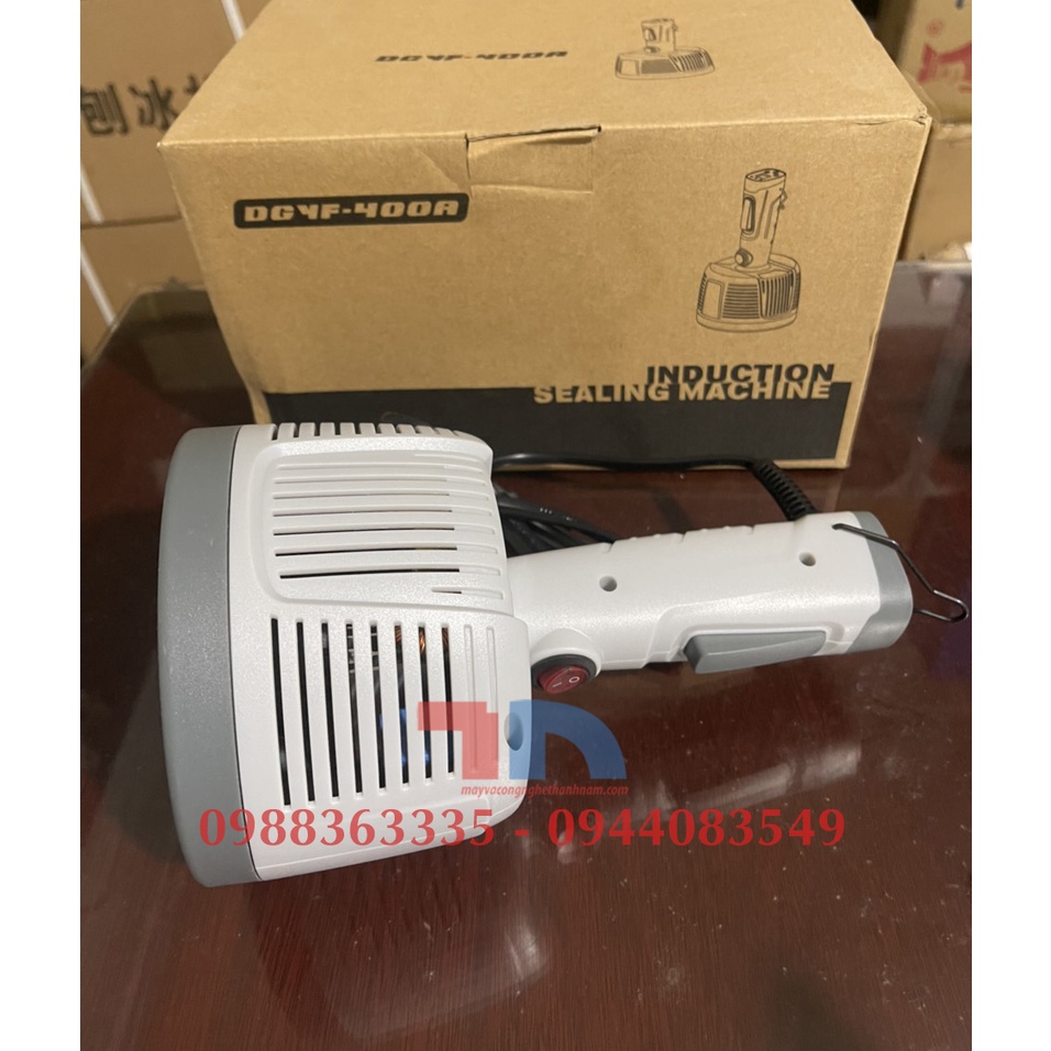 Máy dán màng seal miệng chai lọ, máy dán màng seal pet, HDPE, thuỷ tinh DGYF-400A