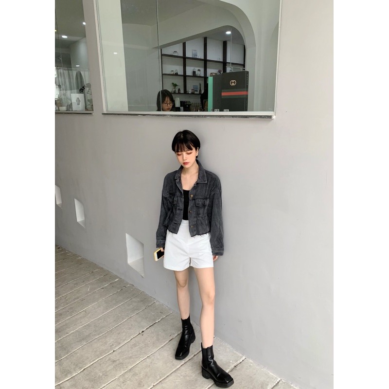 Quần short kaki LEN clothing màu trắng 7425