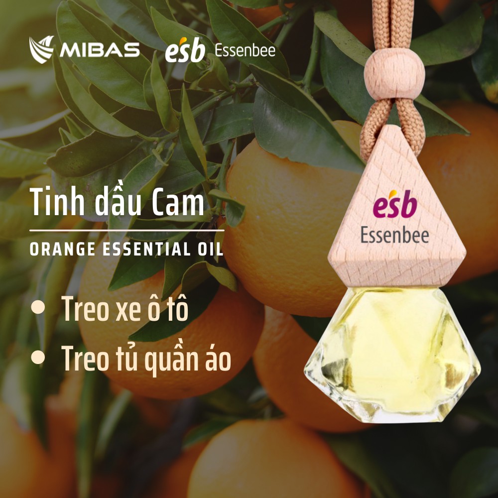 Tinh dầu Cam Essenbee treo xe, treo tủ quần áo - 10ml