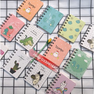 Sổ gáy lò xo mini nhiều hình dễ thương