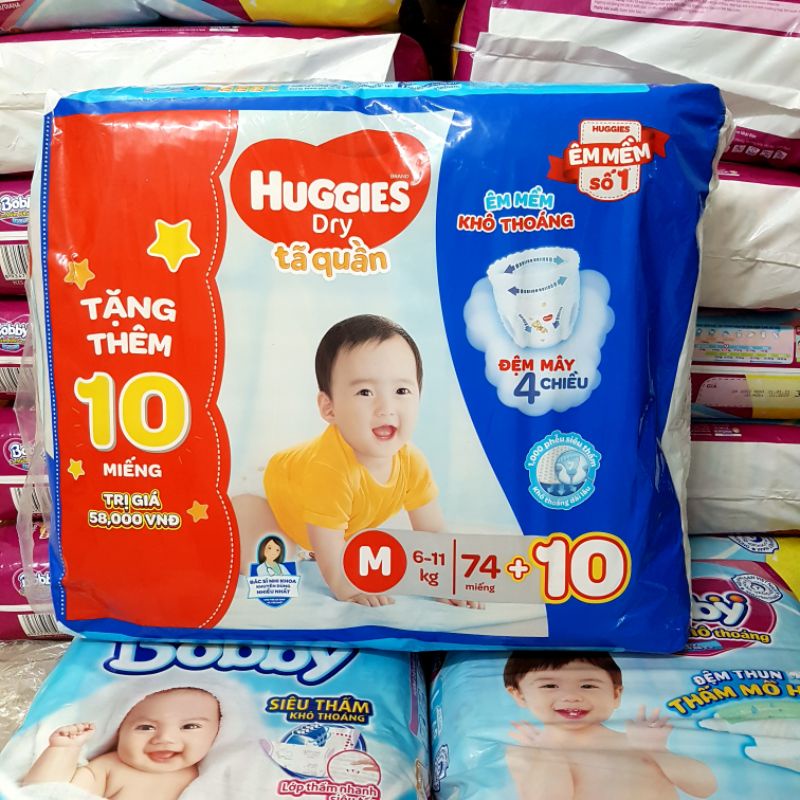 Tả quần Huggies M74+10/L68/L68+8/XL62/XXL56+8