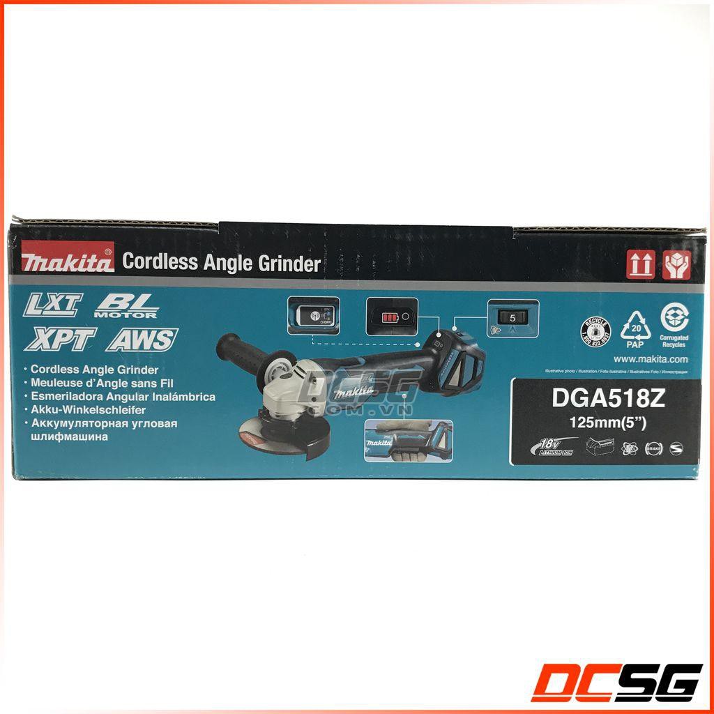 Máy mài góc 125mm dùng pin 18V Makita DGA518Z (không pin sạc)