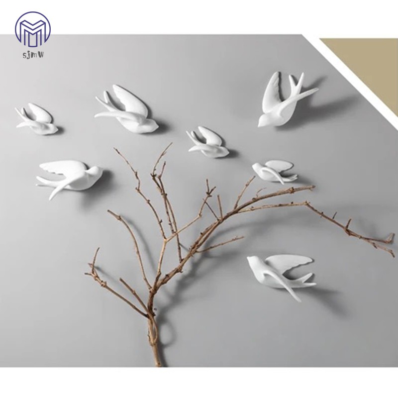 Mô hình chú chim bằng gốm 3D dành cho trang trí tường