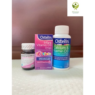 Combo bộ 3 sản phẩm cho mẹ bầu gồm Canxi Ostelin, Sắt bầu và Vitamin D3 Ostelin nhập Úc