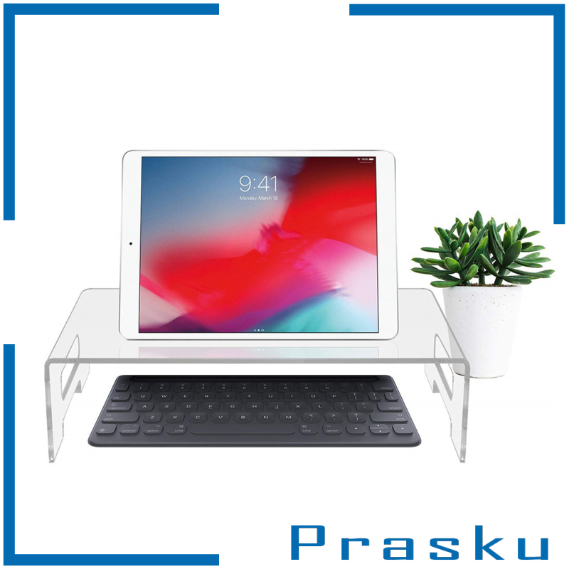 [PRASKU]Clear Monitor Stand Platform Laptop Printer Riser Bed Tray Home Office