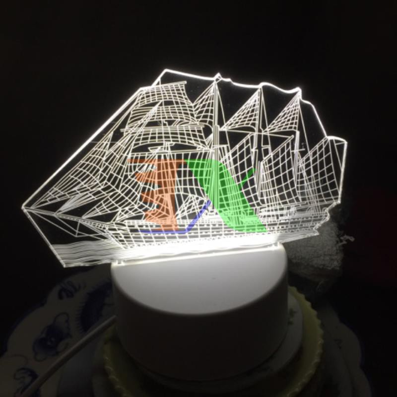 Đèn ngủ, đèn trang trí Led 3D - Mũ bảo hiểm