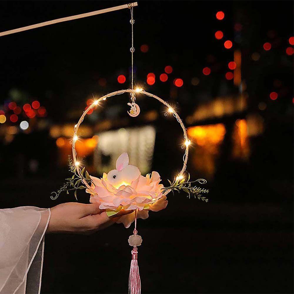 YIYU Lồng Đèn Lông Thỏ Phong Cách Trung Hoa Truyền Thống Trung Quốc Tự Trang Trí Lễ Hội Mùa Thu 1