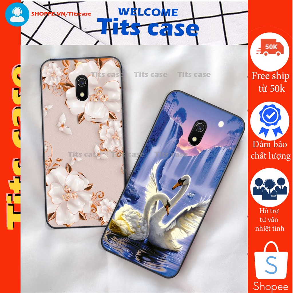 Ốp lưng  Xiaomi REDMI 8A in hình thiên nga,hoa may mắn, đặc sắc ĐỘC - LẠ - BỀN