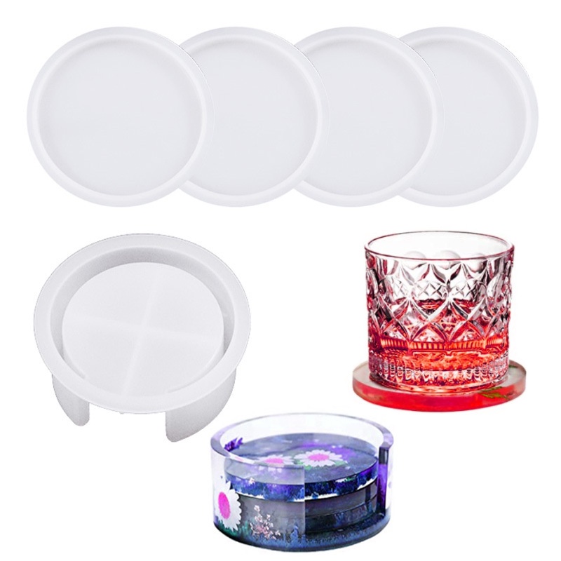 Khuôn Silicone Làm Đế Lót Ly Hình Vuông / Tròn Diy