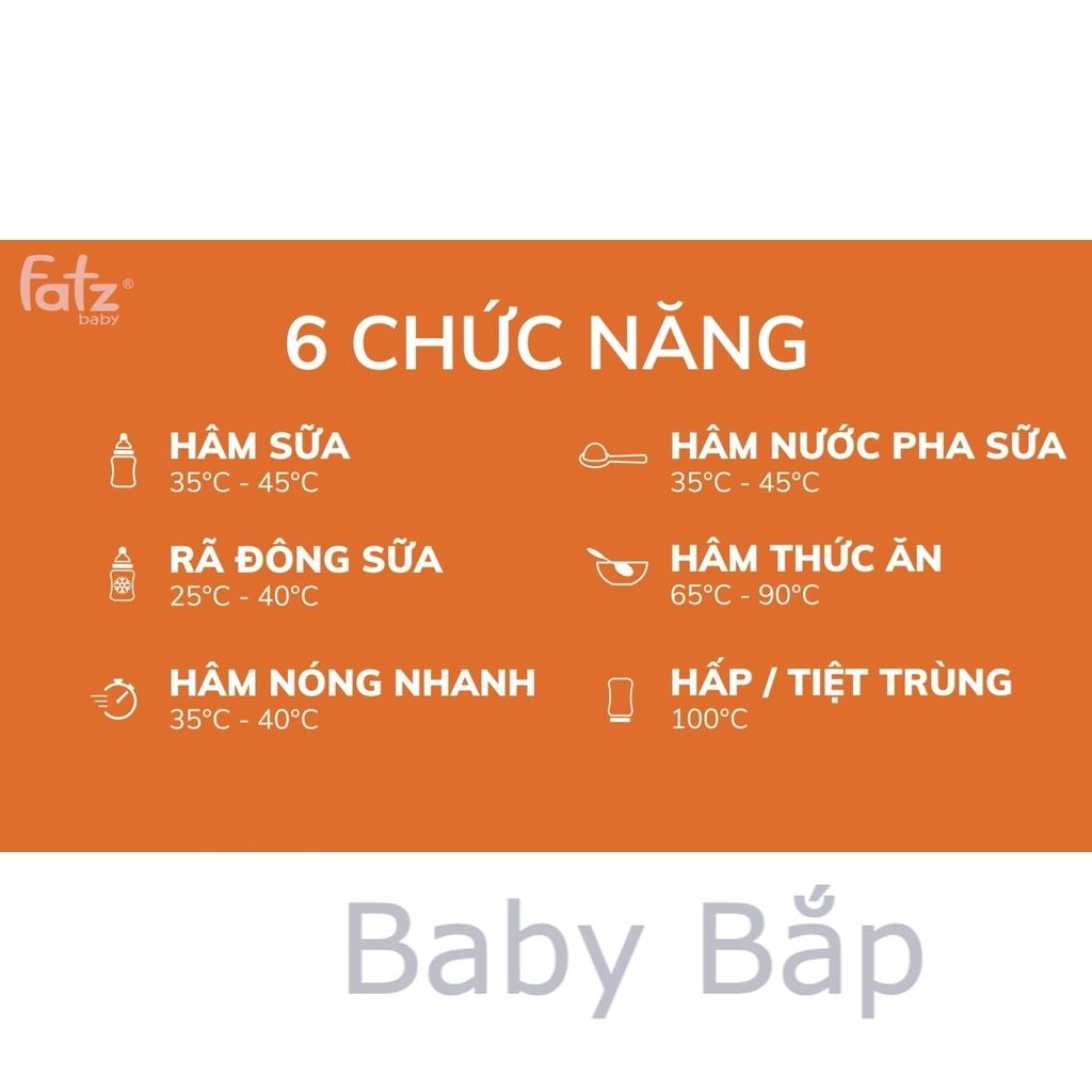 MÁY HÂM SỮA TIỆT TRÙNG ĐIỆN TỬ 4 BÌNH - QUATRO 1 - FATZ BABY FB3015CY