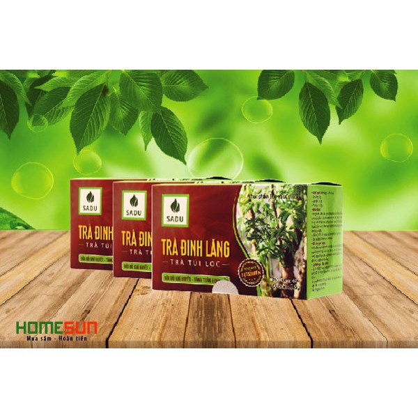 Trà túi lọc đinh lăng 50gr - Tăng cường tuần hoàn não - Hộp 20 gói x 2,5gr/gói