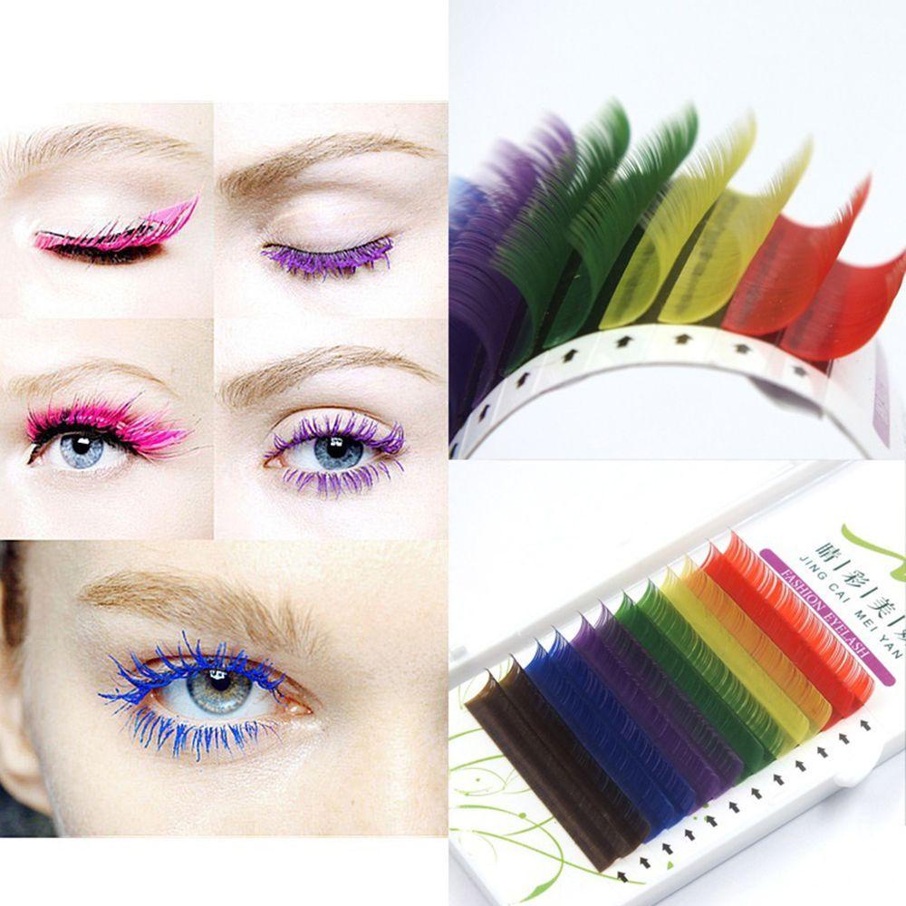 Lông Mi Giả Cong Chữ C Mềm Mại Nhiều Màu Sắc