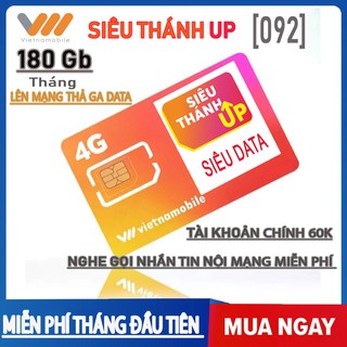 SIM 4G MAX Siêu Thánh UP Đầu Số 092 (Vietnammobile 2020)