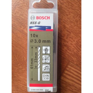 Mũi khoan sắt inox bosch $3.0  1 hộp 10 mũi
