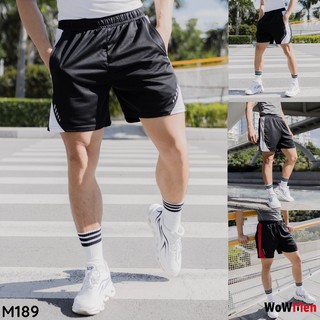Quần Short Thun Nam Phối Màu Sọc Quần Đùi Thể Tao Tập Gym Cầu Lông Bóng Rổ Bóng Chuyền - M189