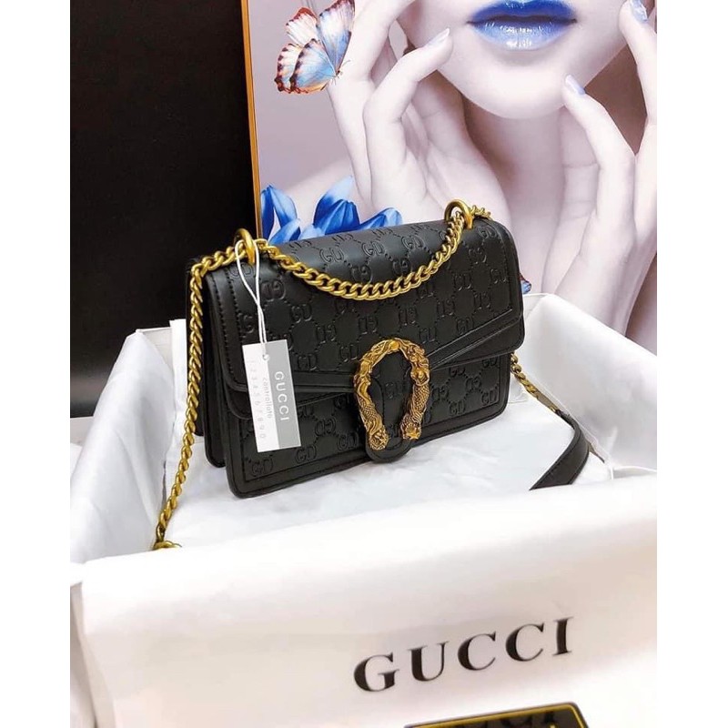 Túi xách Gucci đầu rồng dập vân 3D