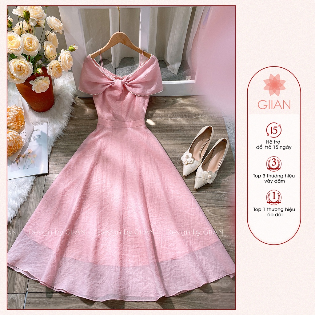 Váy trễ vai công chúa chất liệu tơ xước với độ bồng bềnh và mềm mại V2524 Design By Giian