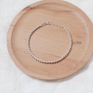 Lắc tay bạc bi trơn , Lắc tay nữ bi trơn Quinn Jewelry, Vòng tay hạt bạc