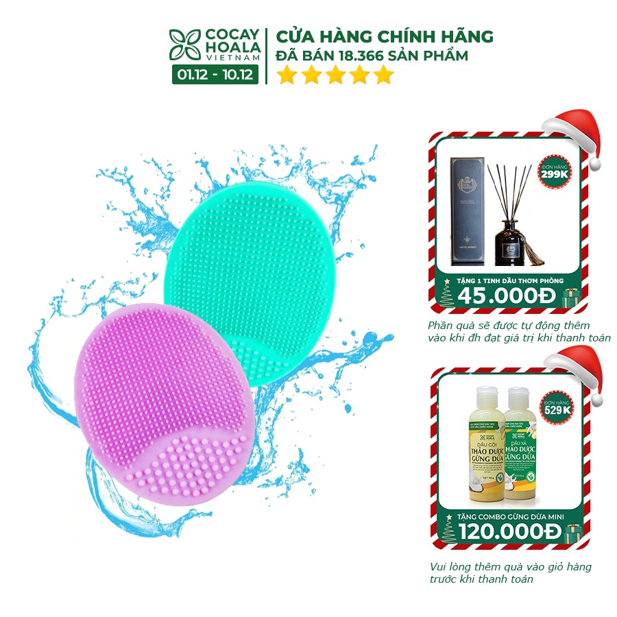 Miếng rửa mặt 🍃FREESHIP🍃 Miếng Rửa Mặt Silicone Làm Sạch Sâu Cocayhoala [pad rua mat]