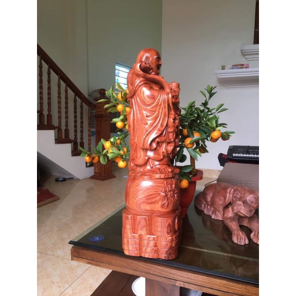 Tượng phật di lặc gỗ hương cap 40cm