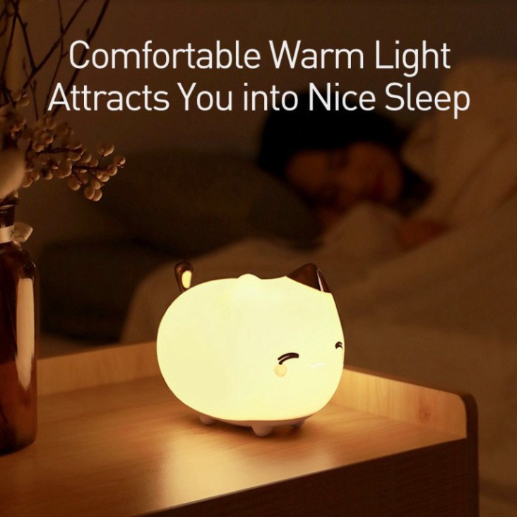 Đèn ngủ cảm ứng đổi màu thông minh Baseus Cute Series Doggie Silicone Night Light