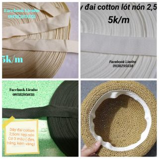 Dây đai cotton lót nón