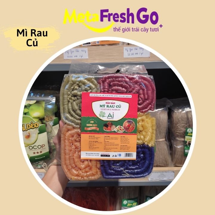 Mì Rau Củ Ngũ Sắc Tự Nhiên 1Kg - Đặc Sản Mì Chũ Không Chất Bảo Quản, Tốt Cho Sức Khỏe | Meta FreshGo