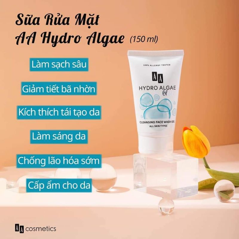 🔥MỸ PHẨM CHÂU ÂU CHÍNH HÃNG 🔥Sữa rửa mặt AA COSMETICS⚡ kiềm dầu ⚡ ngừa mụn⚡ mềm mịn ⚡ sạch sâu⚡ không hóa chất⚡ 150ml. 🔥