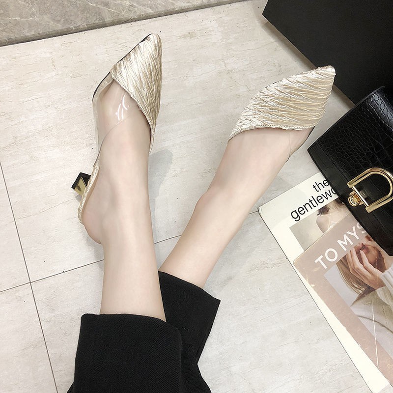 Dép Cao Gót Mũi Nhọn Thời Trang Mùa Hè Phong Cách Hàn Quốc Cho Nữ 2021