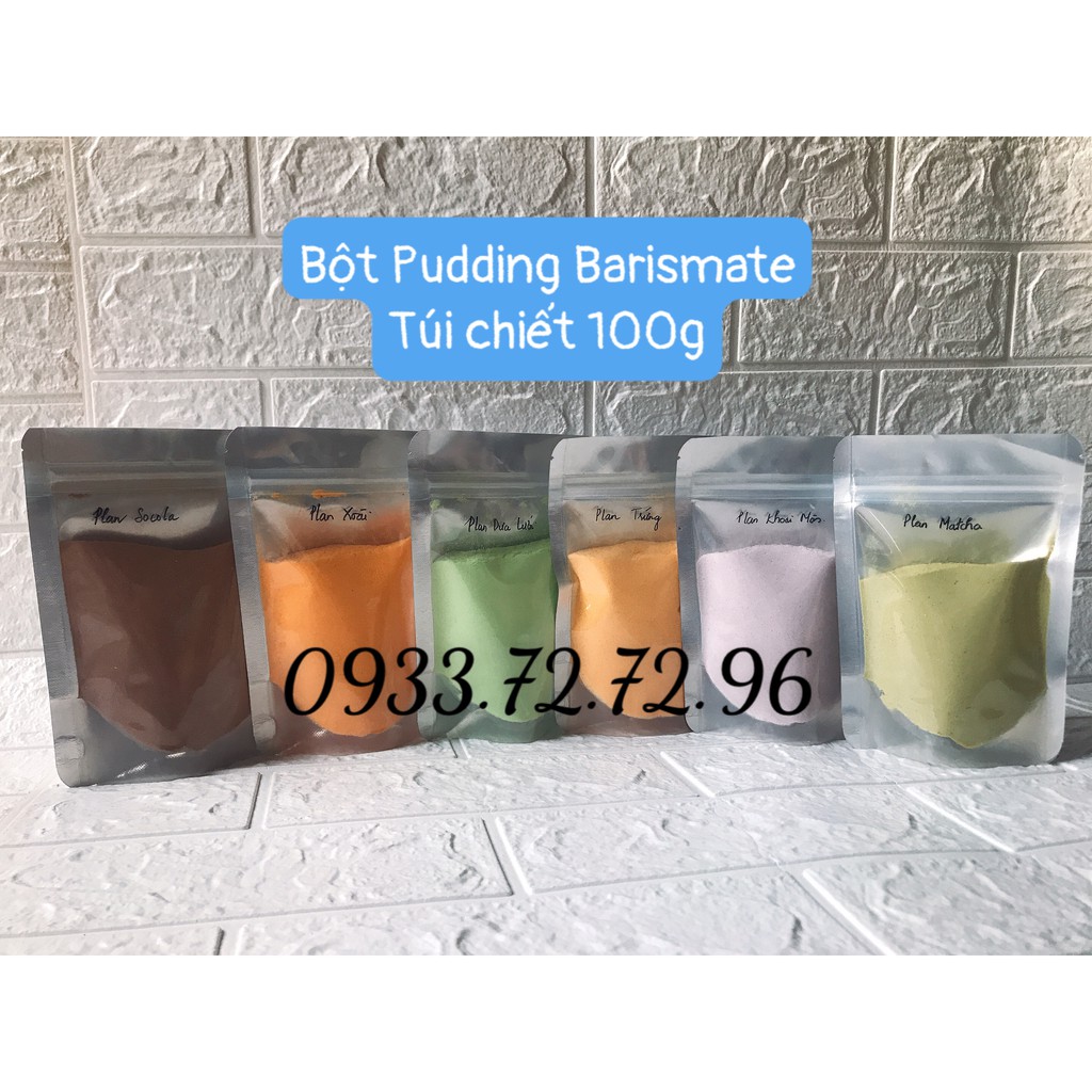 Bột làm pudding/plan túi 100g (các vị: trứng, matcha, socola, khoai môn, dưa lưới, xoài)