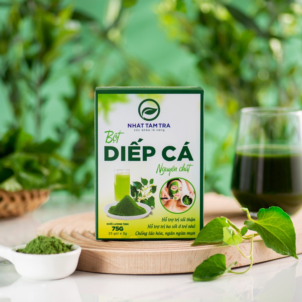Bột diếp cá sấy lạnh nguyên chất giúp thanh nhiệt giải độc mát gan Nhất Tâm Trà