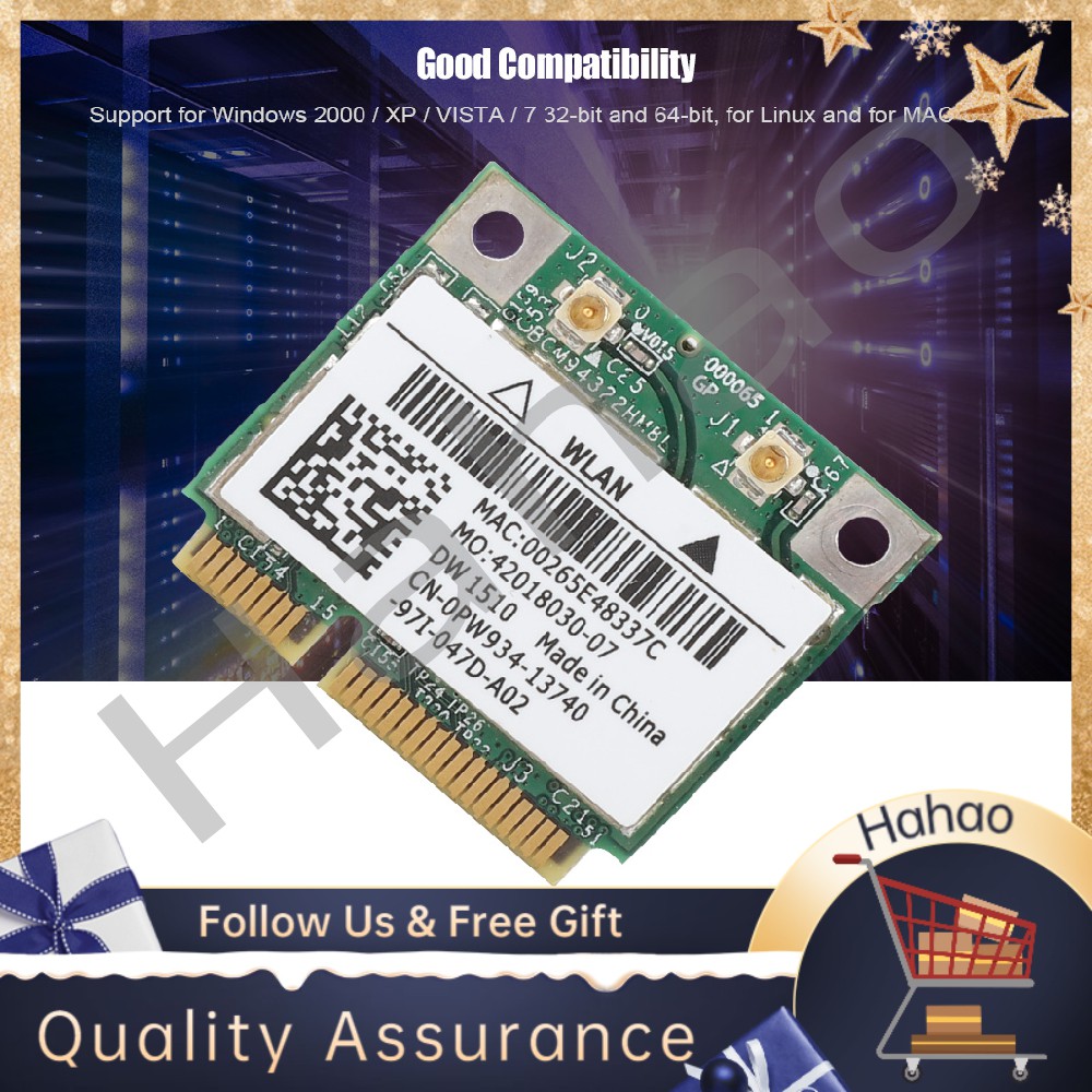 [Seller Recommend] Card mạng Wifi Dw1510 Bcm94322Hm8 Dual Band 5g Pci-E không dây chất lượng cao cho Dell E4200 E5500 | BigBuy360 - bigbuy360.vn