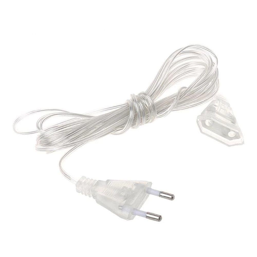 QUINTON Power Extension Cord Outdoor For Holiday Christmas Lights LED String Light Fairy Lights 3M 5M Transparent Extension Cable