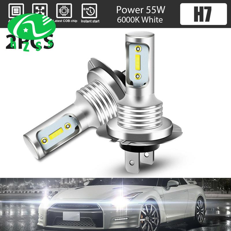2 đèn pha H7 LED 6000K 110W 8000LM siêu sáng