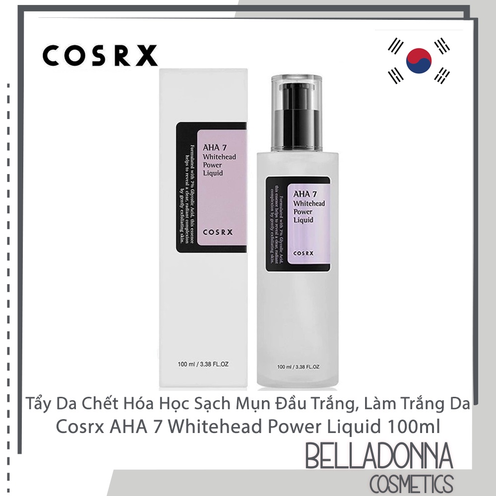 Tẩy Da Chết Hóa Học Sạch Mụn Đầu Trắng, Làm Trắng Da Cosrx AHA 7 Whitehead Power Liquid 100ml