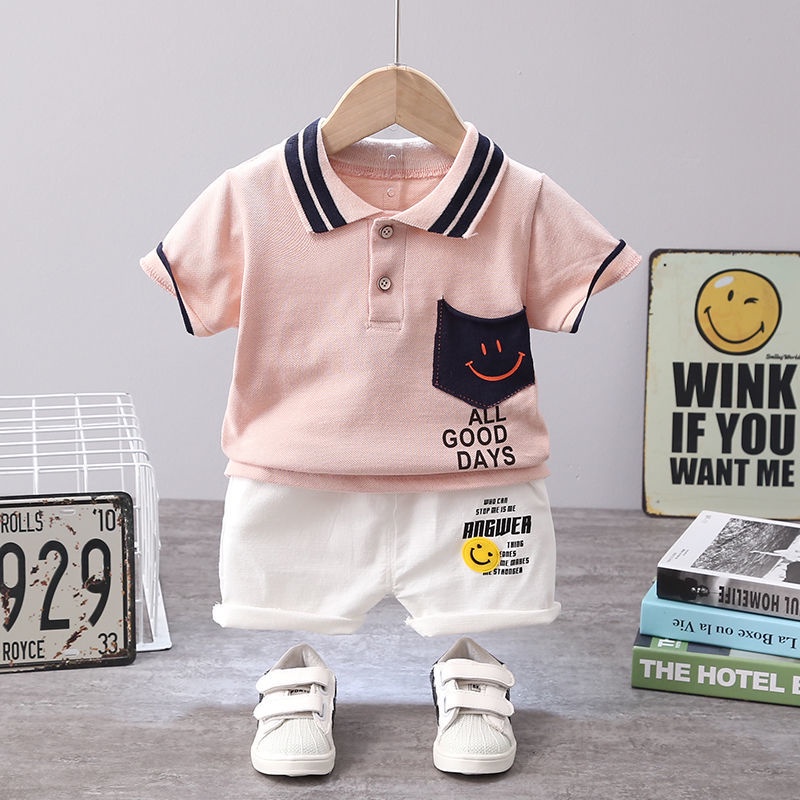 Set đồ mùa hè 2 món gồm áo thun cotton tay ngắn + quần ngắn thời trang cho bé trai