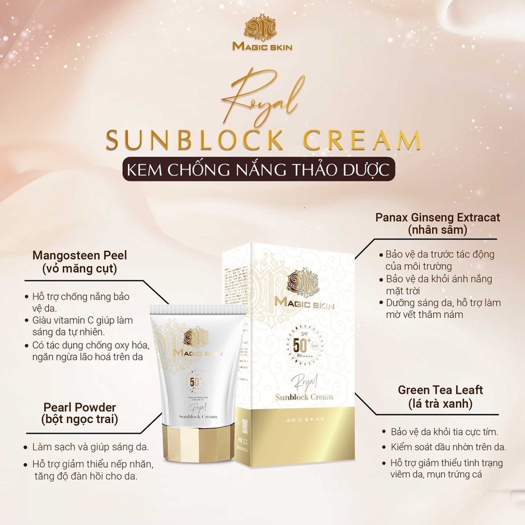 Kem chống nắng Royal Magic Skin MỚI 👍 Chống nắng dưỡng da  ✔ CHÍNH HÃNG