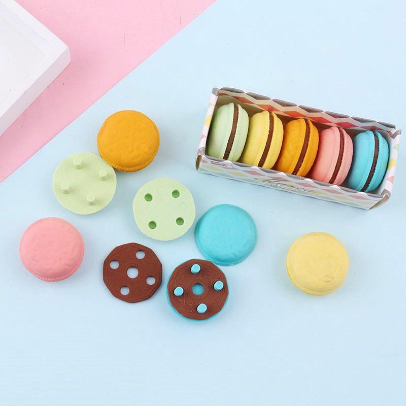 Bộ Gôm Tẩy Hình Bánh Macaron Hoạt Hình Sáng Tạo