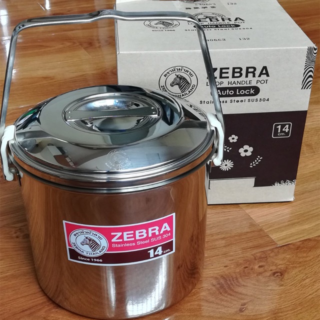 Camen Inox Zebra Thái Lan Ngăn Rưỡi Khóa Gài 14cm-151614