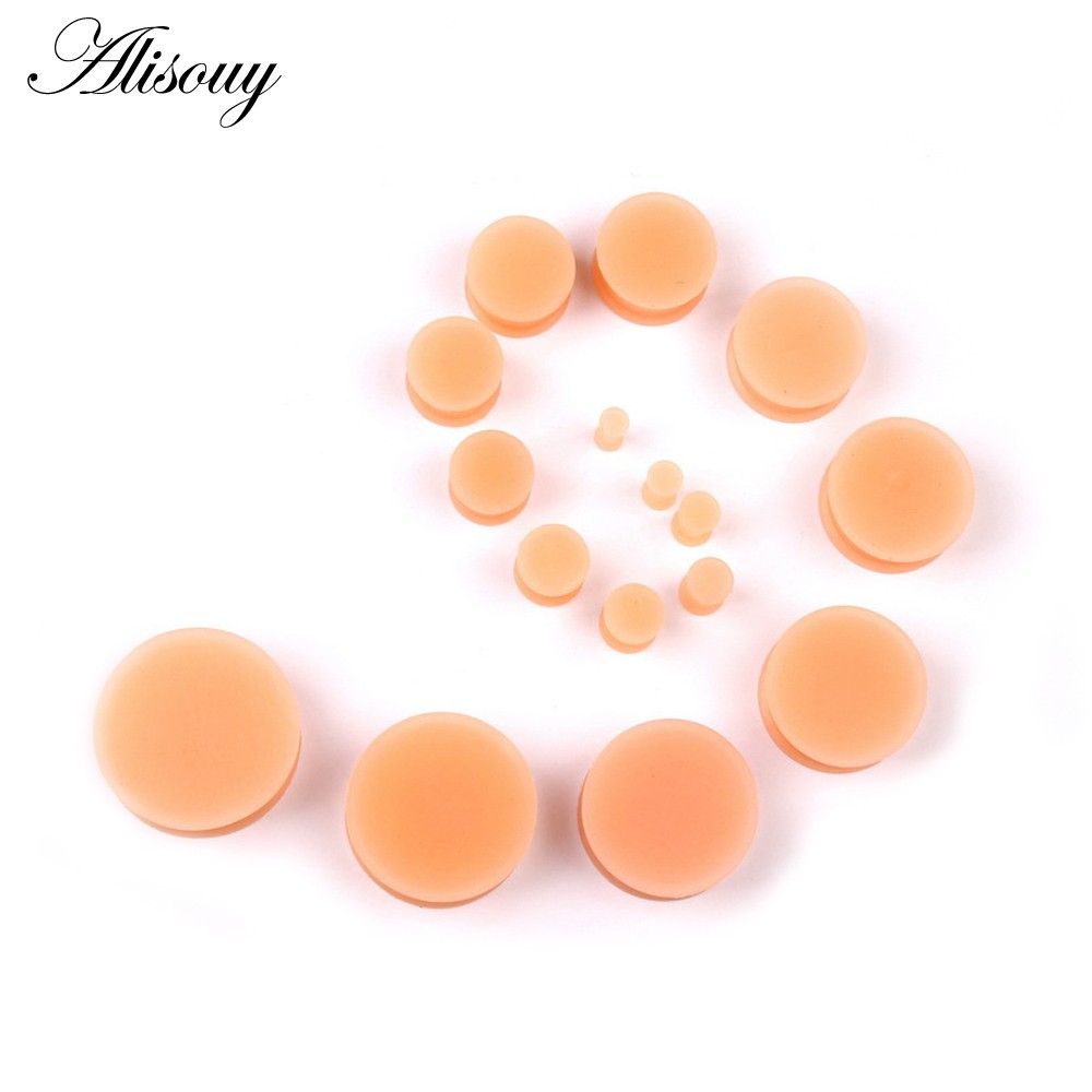 Alisouy Set 2 Nút Silicon Bịt Lỗ Xỏ Khuyên Tai Bằng silicone Dẻo