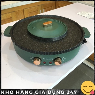BẾP LẨU NƯỚNG KẾT HỢP 2 TRONG 1, VỪA LẨU VỪA NƯỚNG KHÔNG KHÓI, SIÊU TIỆN LỢI, Tròn