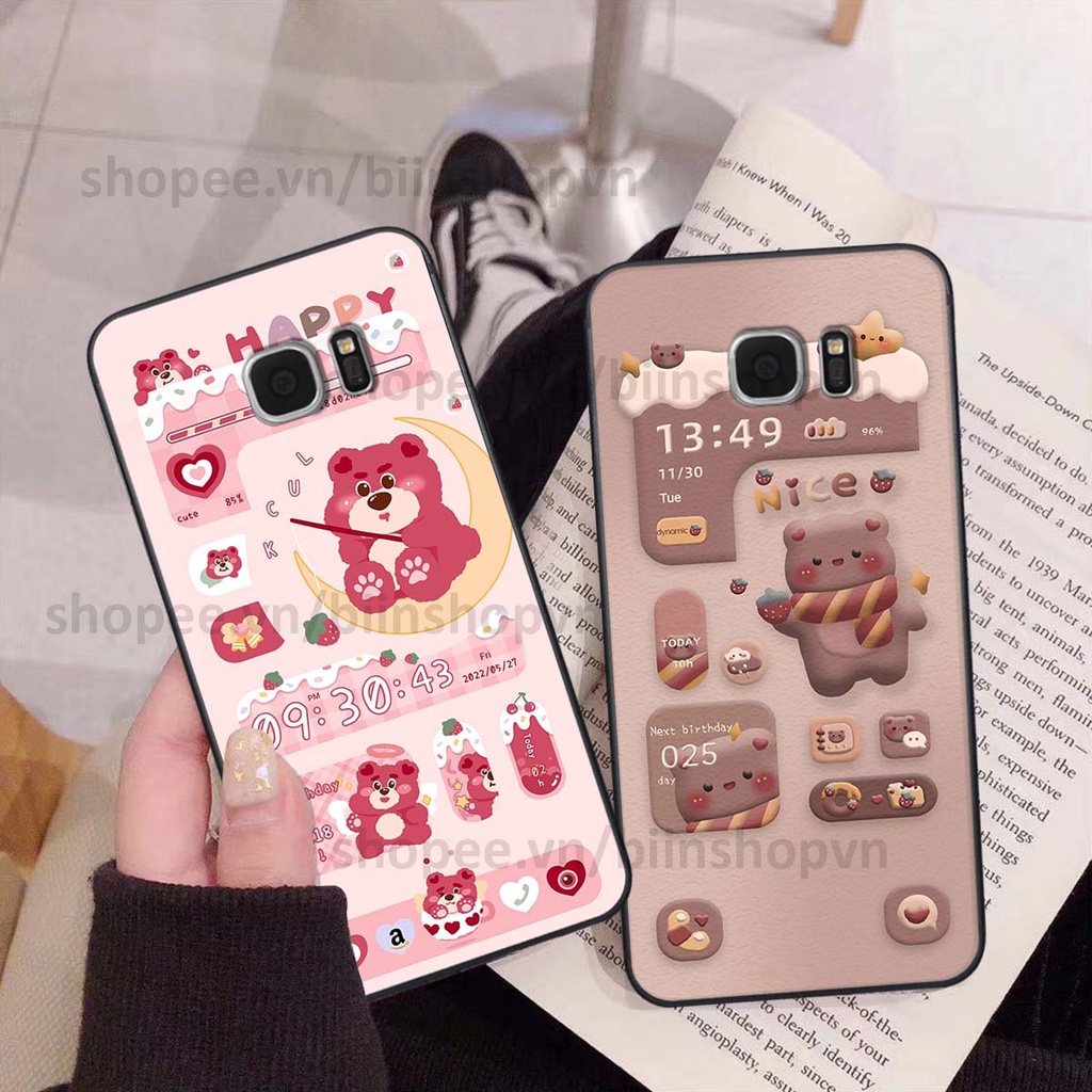 Ốp Samsung S6 / S6 EDGE / S7 / S7 EDGE in 3D icon gấu nổi siêu xinh, siêu đáng yêu, cá tính phong cách