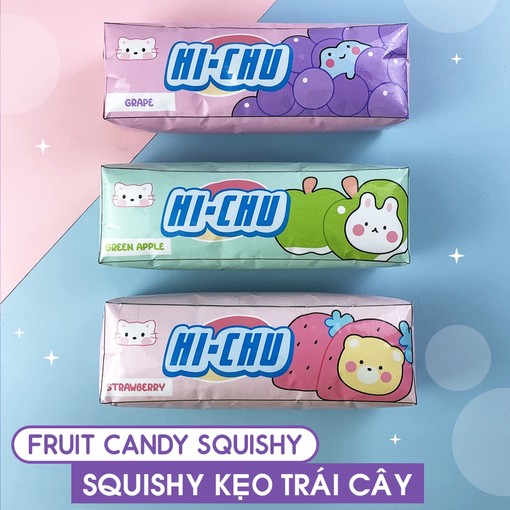 Squishy kẹo trái cây Hi-Chu ngộ nghĩnh bóp xả stress hiệu quả