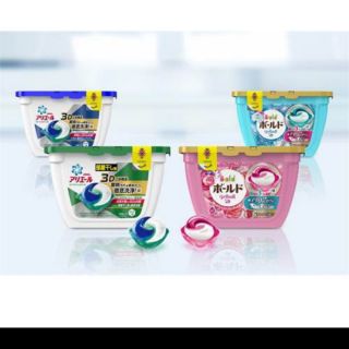 Viên giặt xả Gelball, Ariel Nhật mẫu 3D hộp 18 viên