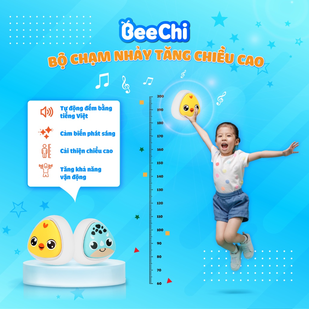 Bộ Chạm Nhảy Tăng Chiều Cao BeeChi Giọng Nói Tiếng Việt Cảm Biến Phát Sáng