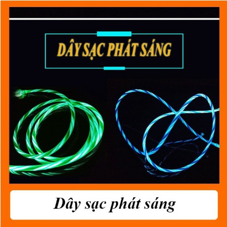 Dây cáp sạc phát sáng đèn LED hiệu ứng dòng chảy cực đẹp cho các loại máy iphone, samsung, oppo v.v