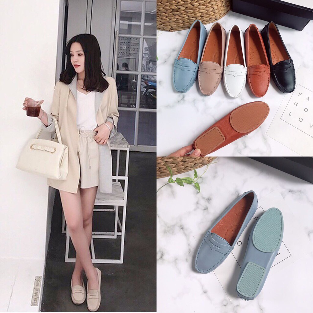 Giày Bệt Đế Cao Su Nước Eliza (Giày Mọi - Giày Moka) Mã A7- 06