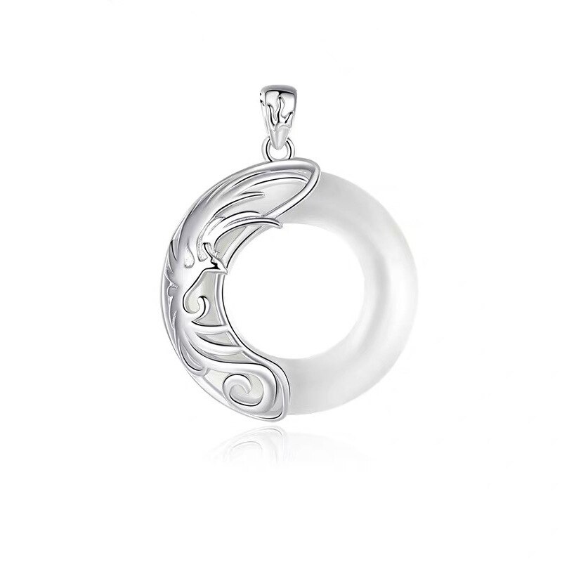 Set 1/2 dây chuyền màu trắng đen cho cặp đôi