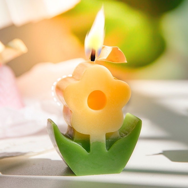 Nến Thơm Scented Candles Hình Cây Hoa và Dâu Trang Trí Decor